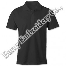 Men Black Short Sleeve Polyester Cotton T-Shirts Polo Shirts